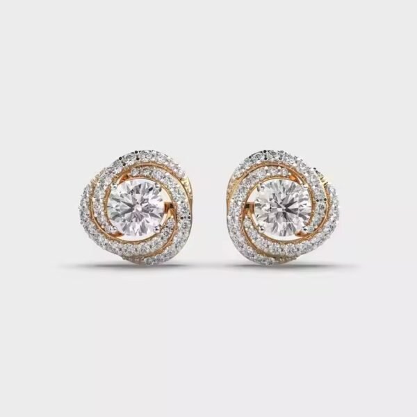 Glowing Galaxy Diamond Stud Earrings Moissanite Jewelry for Engagement Religious Style