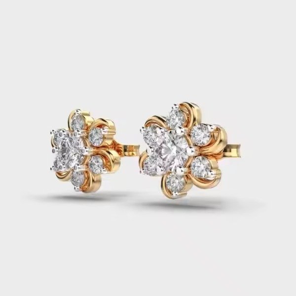 Periwinkle Moissanite Diamond Stud Earrings Religious Style Wedding Fashion Studs