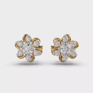Periwinkle Moissanite Diamond Stud Earrings Religious Style Wedding Fashion Studs