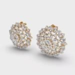 Celestial Diamond Studs Religious Style Religious Earrings Floral Hoop Earrings with Moissanite Stone for Weddings