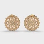 Celestial Diamond Studs Religious Style Religious Earrings Floral Hoop Earrings with Moissanite Stone for Weddings