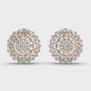 Celestial Diamond Studs Religious Style Religious Earrings Floral Hoop Earrings with Moissanite Stone for Weddings