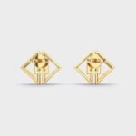 Twin Triangle Stud Earrings with Moissanite Religious Style Religious Anniversary Jewelry