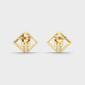 Twin Triangle Stud Earrings with Moissanite