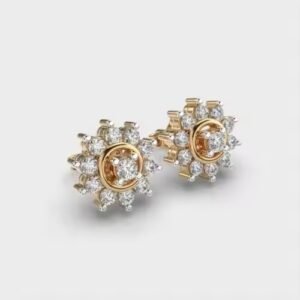 Rose Gold Floral Design Earrings