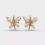Gyrating Flies Diamond Studs lab grown diamond flies shape earrings for girls