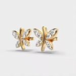 Gyrating Flies Diamond Studs lab grown diamond flies shape earrings for girls