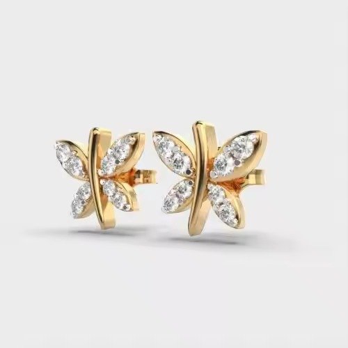 Gyrating Flies Diamond Studs lab grown diamond flies shape earrings for girls