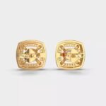 70 Cent Solitaires Square Stud Earrings Religious Style Religious Engagement Jewelry with Moissanite as Main Stone