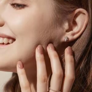 Oval Cut Moissanite Diamond Stud Earrings