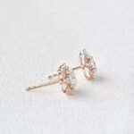 Elegant Oval Cut Moissanite Diamond Halo Stud Back Earrings for Women Unique Stud Back Design