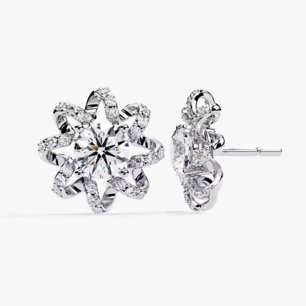 IGI CERTIFIED Solid Gold Diamond Stud Wedding Engagement Gift 18KT White Gold 0.80 ct Lab Grown Diamond Earring for Women