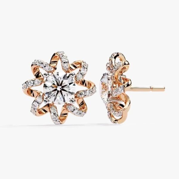IGI CERTIFIED Solid Gold Diamond Stud Wedding Engagement Gift 18KT White Gold 0.80 ct Lab Grown Diamond Earring for Women