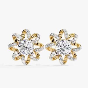 IGI CERTIFIED Solid Gold Diamond Stud Wedding Engagement Gift 18KT White Gold 0.80 ct Lab Grown Diamond Earring for Women