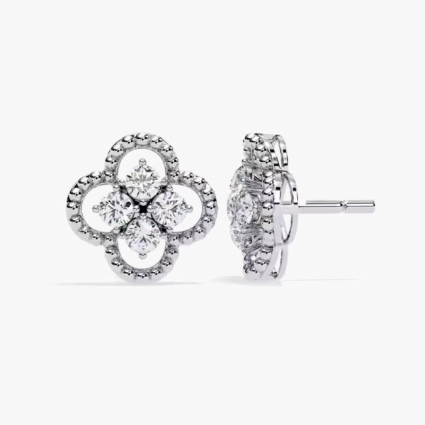 18k White Gold Diamond Earring Lab Grown Diamond Earrings Stud Earrings for Women