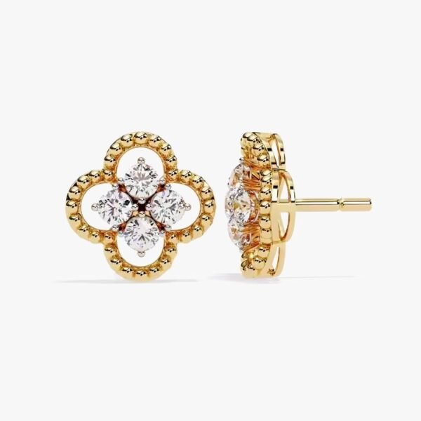 18k White Gold Diamond Earring Lab Grown Diamond Earrings Stud Earrings for Women