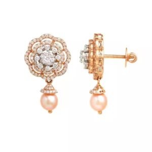 Princess Style Diamond Earrings with Pearl Drop Fashion Accessory for Adding Elegant Touch to Your Outfit