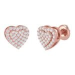Wholesale Bulk Heart-Shaped Diamonds Stud Earrings Fashionable Trendy Design for Wedding and Engagement for Ladies