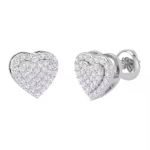 Wholesale Bulk Heart-Shaped Diamonds Stud Earrings Fashionable Trendy Design for Wedding and Engagement for Ladies