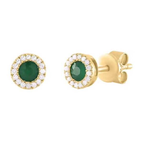 Women's Trendy 14K Gold Diamond Stud Earrings Round Cut Circle Drop for Weddings Wholesale Jewelry Gift