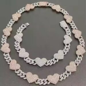 Cuban Link Chain Round Lab Grown Diamond Jewelry