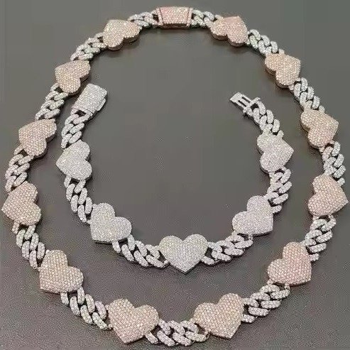 Cuban Link Chain Round Lab Grown Diamond Jewelry