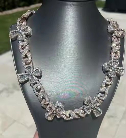 Gold Iced Hip Hop Cross Pendant Cuban Chain