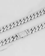 Men's & Women's 10mm Miami Cuban Link Prong Chain Vintage Style 925 Sterling Silver Necklace 10k Solid Gold Iced Cuban Style