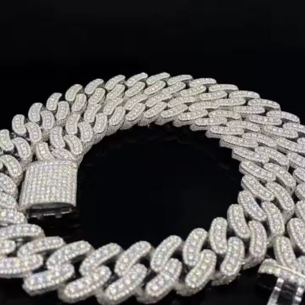 Customized Heavy Cuban Chain Link Necklace 10/14/18/24 mm Multicolored White Silver Gold Rhodium Diamond for Women Men Gift