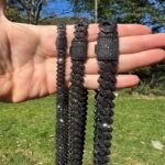 MOISSANITE 925 Sterling Silver Cuban Link Chain Necklace 8mm-12mm Strand 16"-30" Lengths Black Rhodium over Prong Cuban Link