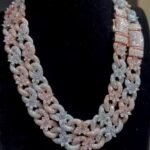 Flower Moissanite Diamond Cuban Chain 925 Sterling Silver Hip Hop Link Chain for Men Party Wear Birthday Gift Necklace