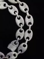 Luxury 925 Silver Hip Hop Chain Iced Moissanite Diamond Necklace Perfect Anniversary Gift for Him Featuring Link White Gold