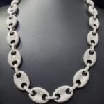 Luxury 925 Silver Hip Hop Chain Iced Moissanite Diamond Necklace Perfect Anniversary Gift for Him Featuring Link White Gold