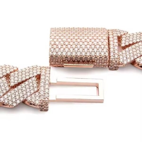 Luxury Hip Hop VVS Moissanite Men Chain 925 Sterling Silver Iced Out Baguette Diamond Cuban Chain for Men