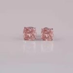 Best Price Luxury Hip Hop 14KT Solid Gold Stud Earrings with Back Screw Pink Cushion Cut Lab Grown Diamond Elegant Jewelry