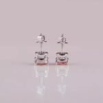 Best Price Luxury Hip Hop 14KT Solid Gold Stud Earrings with Back Screw Pink Cushion Cut Lab Grown Diamond Elegant Jewelry