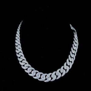 Lab Grown Diamond Hip Hop Cuban Link Chain In 14K silver Gold Luxury Jewelry In Round Cut Fine Chains Necklaces for Men