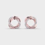 High on Demand Flower Shape 18K Solid Gold DEF VS Round Brilliant Cut Lab Grown Diamond Stud Earrings Ready to Ship
