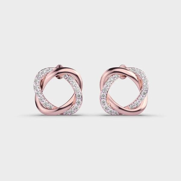 High on Demand Flower Shape 18K Solid Gold DEF VS Round Brilliant Cut Lab Grown Diamond Stud Earrings Ready to Ship