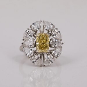 Customizable 14k Gold & 925 Silver Solitaire VVS Moissanite Engagement Wedding Ring Fine Jewelry Set with Trendy Fancy Design