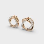 High on Demand Flower Shape 18K Solid Gold DEF VS Round Brilliant Cut Lab Grown Diamond Stud Earrings Ready to Ship